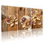Fleurs d'hortensia séchées sur toile de bois rustique, art mural, impression florale (ensemble de 3)-1246926558