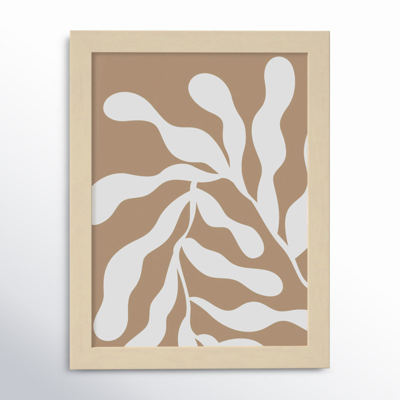 Retro Matisse Inspired Abstract Botanical 1 Beige by The Creative Bunch Studio, Brown, 13" H x 10" W x 1" D