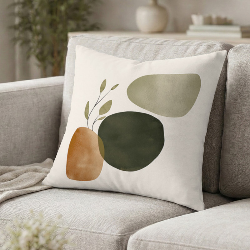 Coussin Mid-Century Modern Cushion - Abstract Shapes, H 20 po x l 20 po