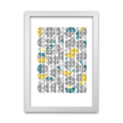 Geometric Grey And Yellow B Original - Print