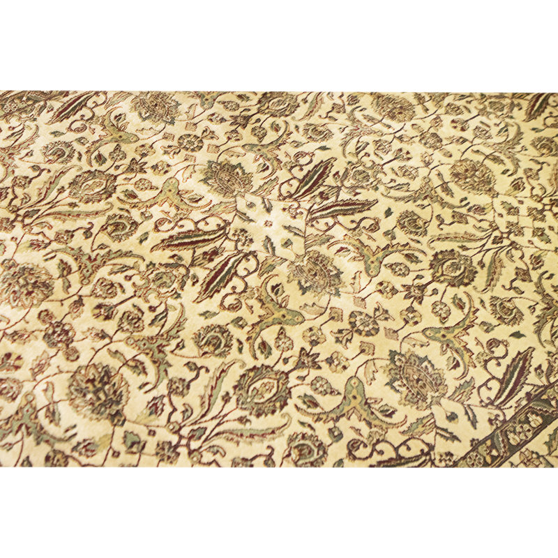 Hand Knotted Wool Area Rug in Beige