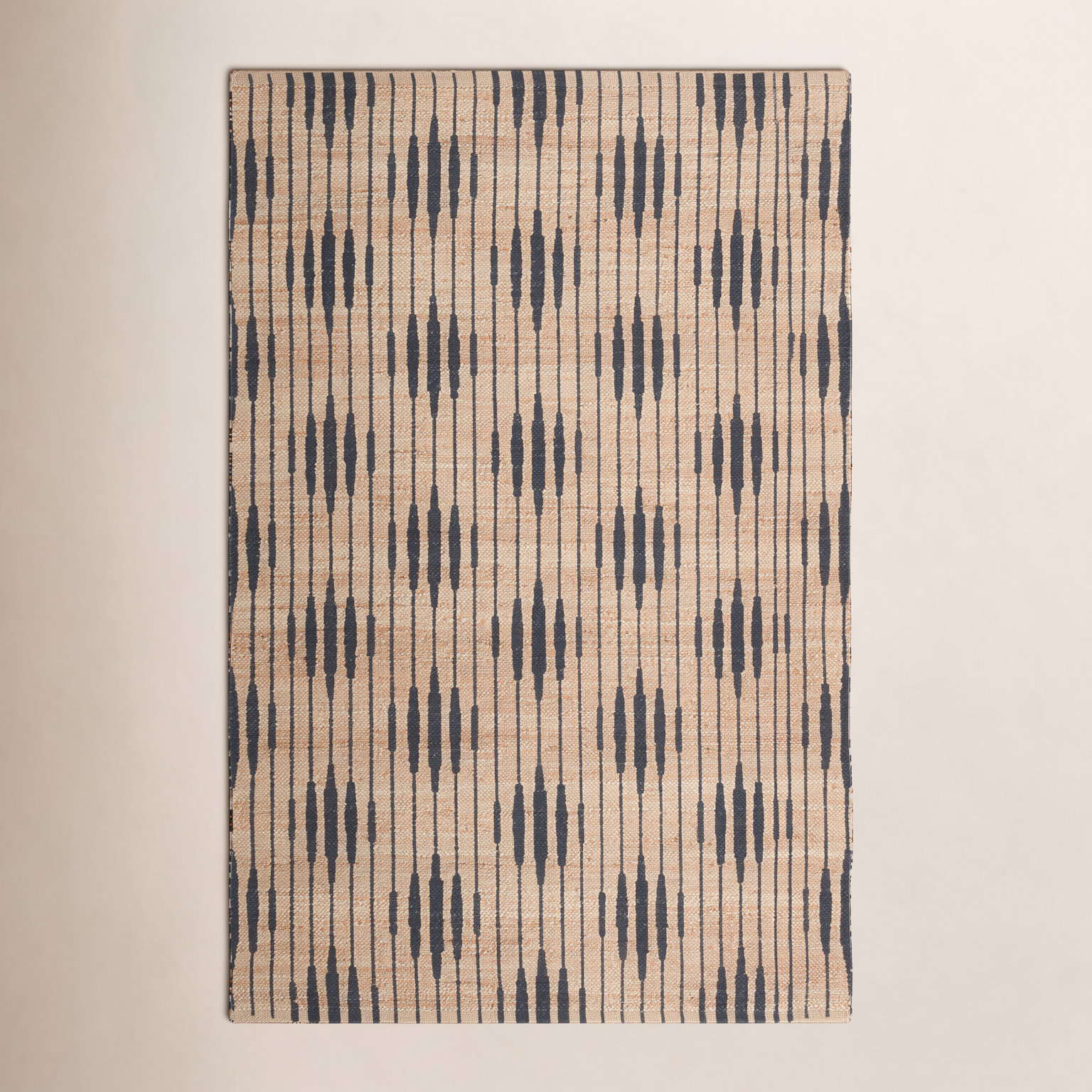Arabela Brown Black Hand-Woven Jute Rug, Rectangle 9' x 12'