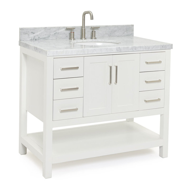 Ensemble de meuble-lavabo simple 43 po Magnolia, Blanc