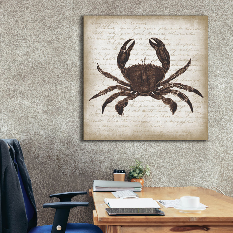 «Crab I» par Erin Clark, art mural sur toile, H 37 po x l 37 po x P 1,5 po