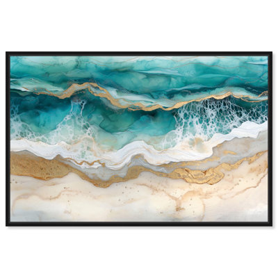 Golden Currents Canvas Coastal Abstracts by Art Remedy