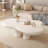 Cloud Shape Cream Coffee Table, Modern Low Style Living Room Center Table, 4-Legged Small Coffee Table, Living Room Balcony Indoor Universal-627847084