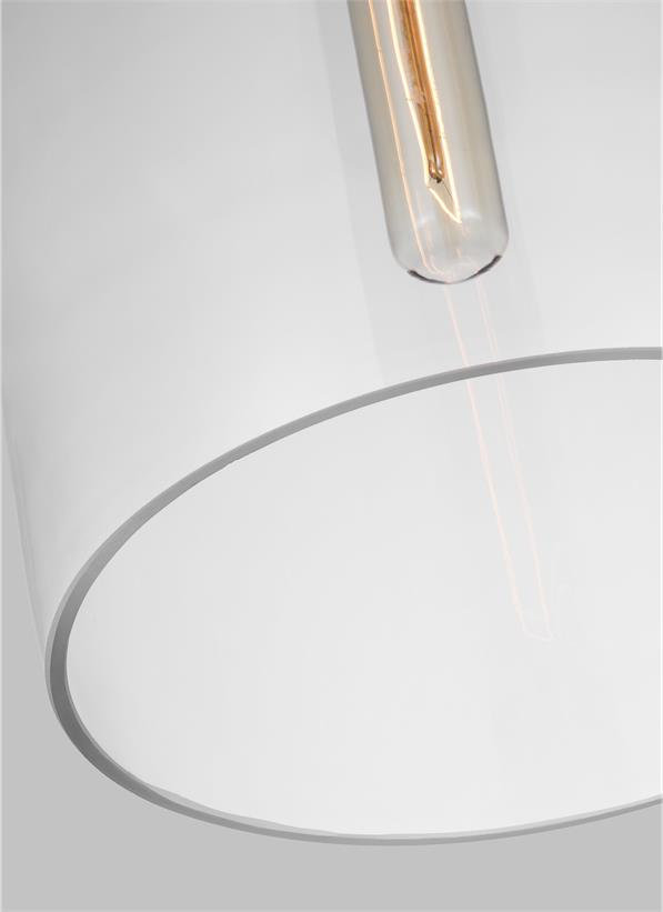 Tegan Single Light Glass Dimmable Pendant, Burnished Brass