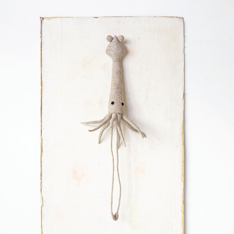 Handmade Wool Felt Squid Wall Hanging