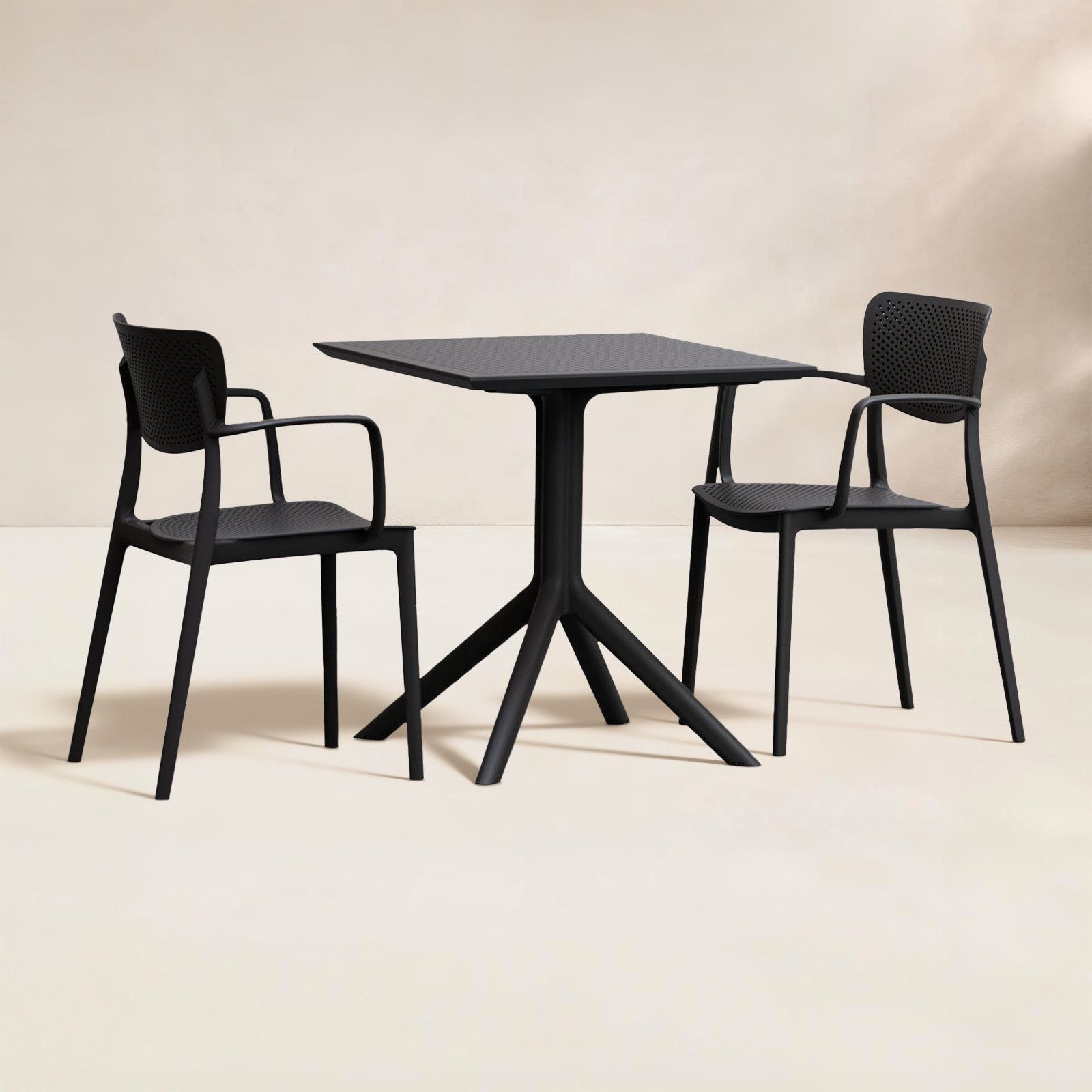 Farrah 28" Patio Bistro Set, Black