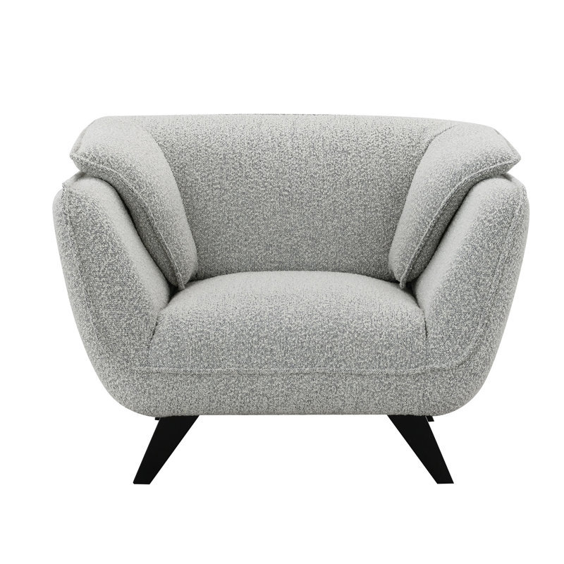 Fauteuil bouclé gris clair Nayeli, Gris clair