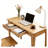 Solid Wood Desk with Drawers - Mid Century Modern Home Office Desk, Standing Desk for Small Spaces, Study Writing Table with Smooth Edges for Bedroom, Living Room