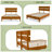 Solid Wood Platform Bed Frame , Queen Bed Frame With Headboard Included, Mid Century Modern Bed, Caramel-451595204-451595211
