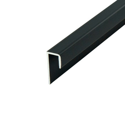 Outwater Aluminum J Channel Fits Material 1/4 To 9/32 Inch Black Aluminum Cap Moulding With Holes 36 Inch Length (Pack Of 4)