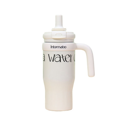 Mug Tumbler Vacuum Insulated With Handle Straw