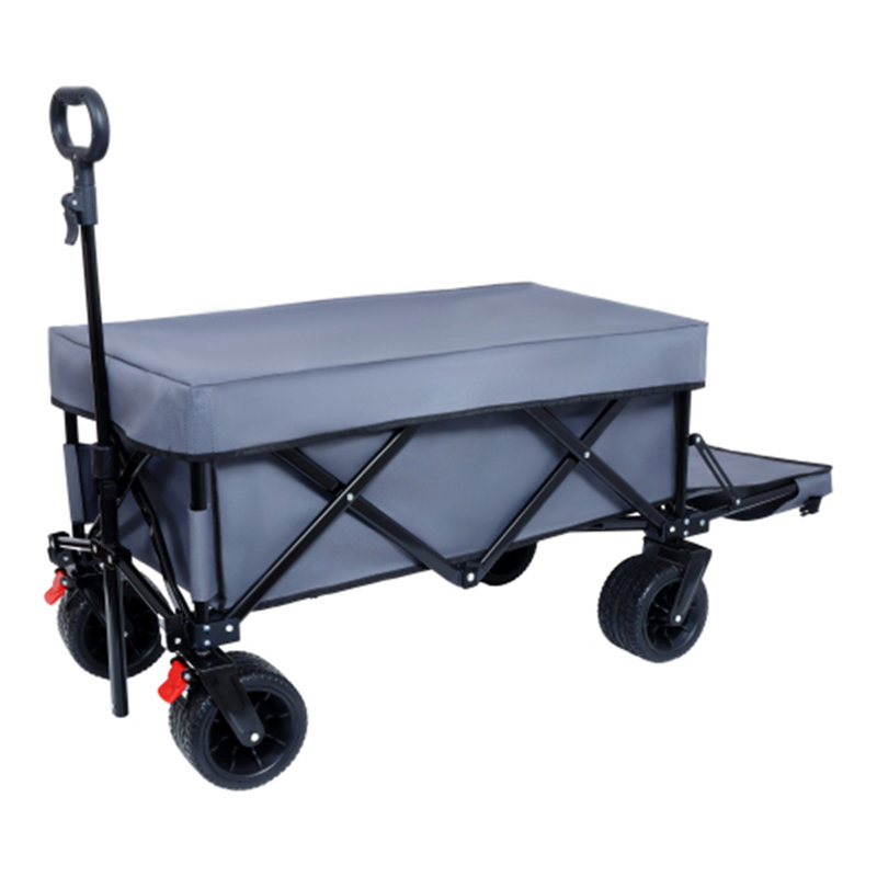 Wagon pliable avec hayon prolongé et housses imperméables, Gris