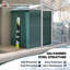 Brely 5ft x 4ft Garden Shed Metal Tool Storage Shed Green