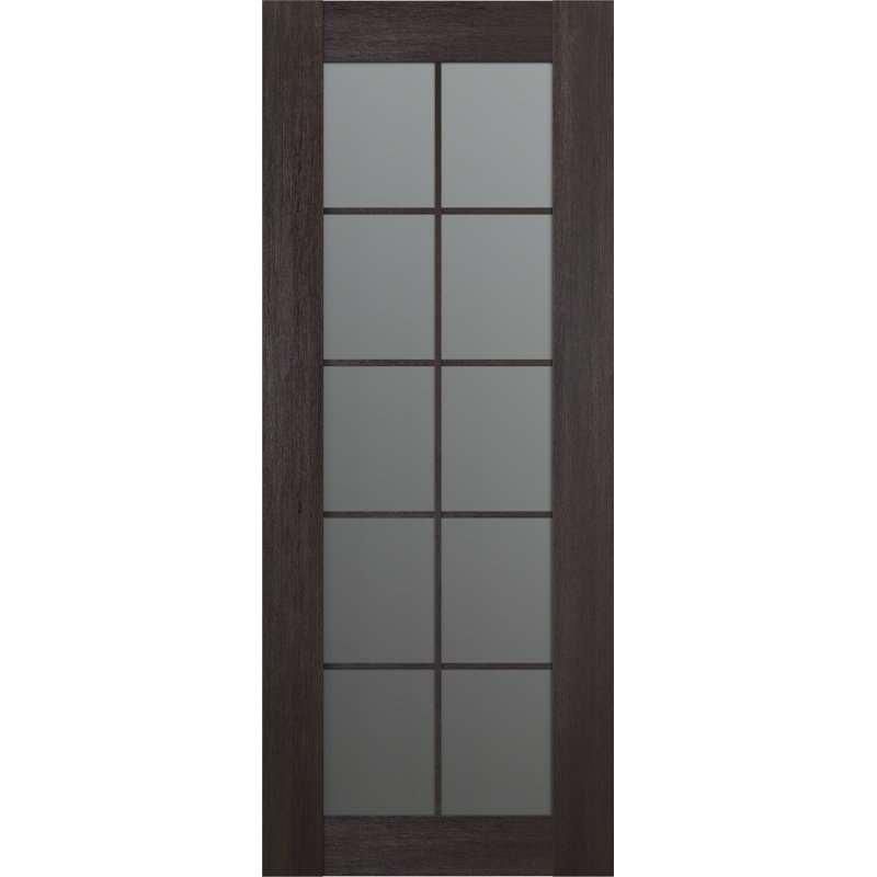 Dalle de porte standard préfinie en bois massif et en verre 10 Lite Avon, 31,75 po x 79,38 po, Chêne Veralinga