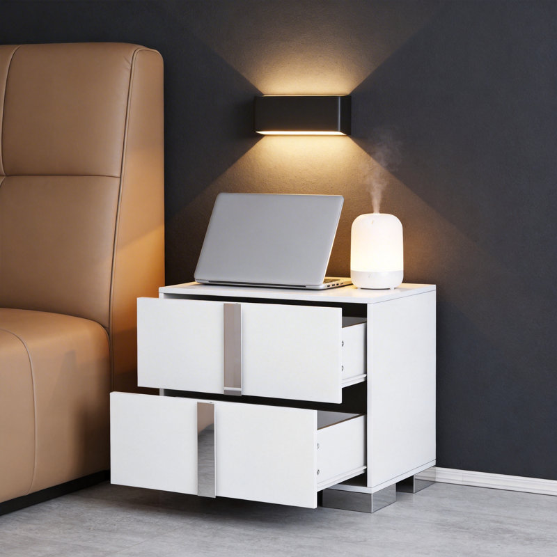 Table de chevet avec miroir Glam