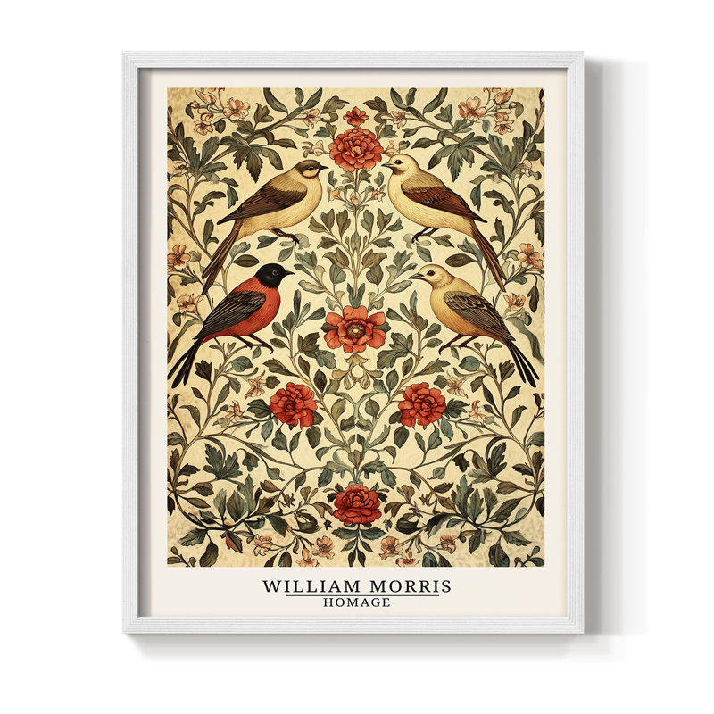WM MORRIS Series CDXXV Framed Print - Solid Wood
