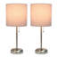 Ensemble de 2 lampes de table en or rose avec prise de charge et abat-jour tambour-1255787097-1255787102