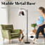 Lampe sur pied à arc avec abat-jour ajustable, pattes de chien ensemble, lampe sur pied blanche, 3 températures de couleur, gradateur haut avec interrupteur au pied pour la chambre à coucher