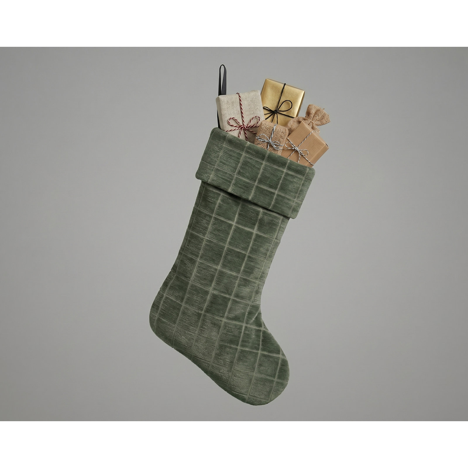 Block Christmas Stocking, Green
