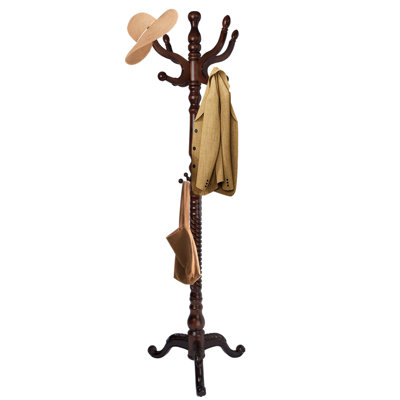 Portemanteau en bois massif - Portemanteau autoportant 74,8 po avec 11 crochets et base stable