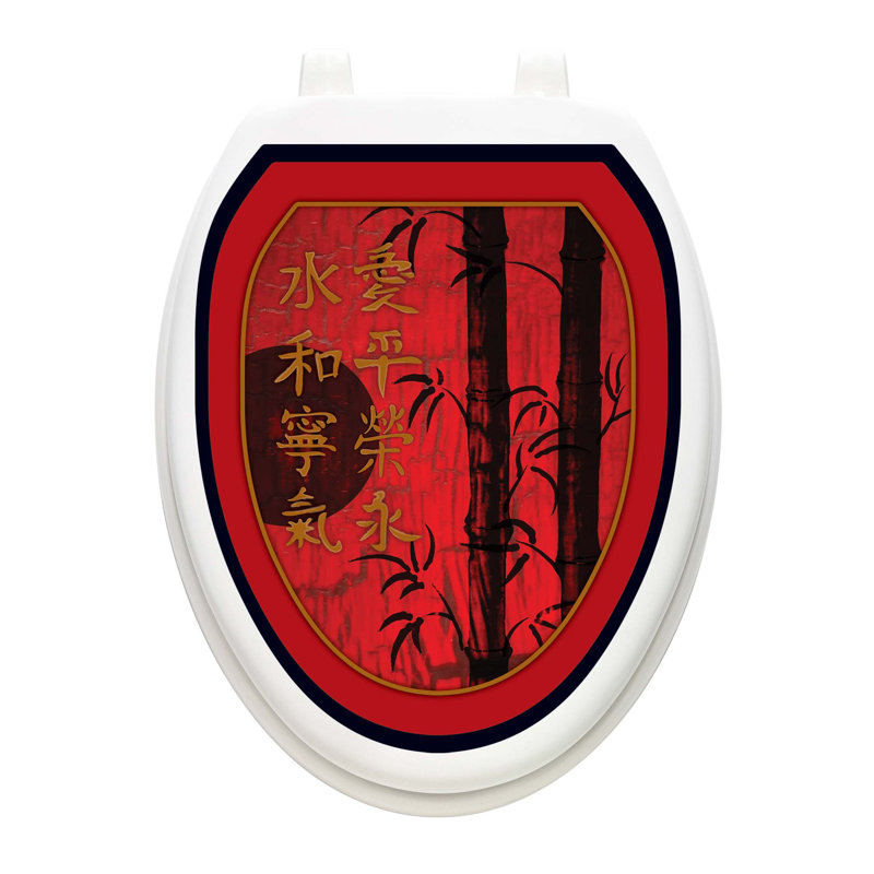 Décalcomanie de siège de toilette Thèmes Red Delight - Couvercle de vinyle statique, Allongé