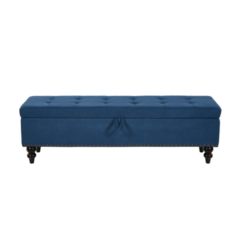 Bed Bench with Storage, Blue