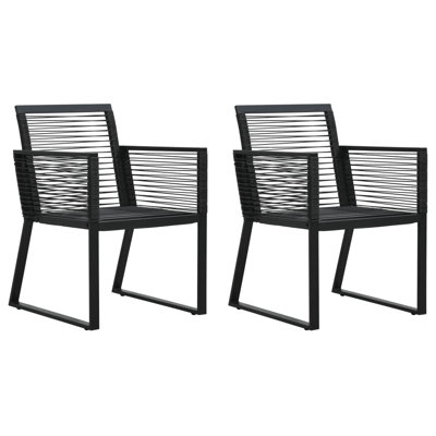 Antoni Garden Chairs 2 pcs Black PVC Rattan