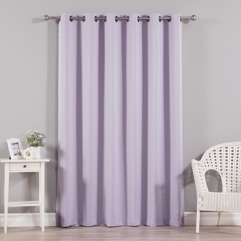 Scarsdale Solid Blackout Thermal Grommet Single Curtain Panel, 80" W x 96" L, Lilac