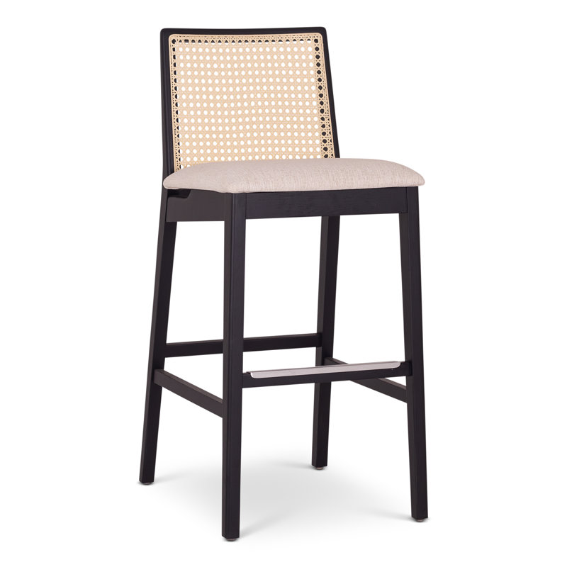 Mag Cane Bar & Counter Stool, Bar Stool (29.5" Seat Height), Medley Ivory/Ebano/Natural