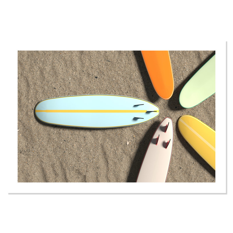 " Surf Circle " by Alexander Mils, No Mat, Silver Floater Frame, 13.5" H x 19.5" W x 2" D