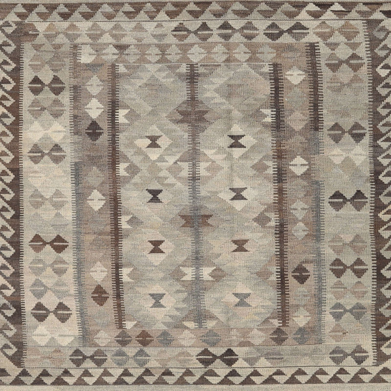 Tapis contemporain gris anthracite / ivoire, Carré 4 pi