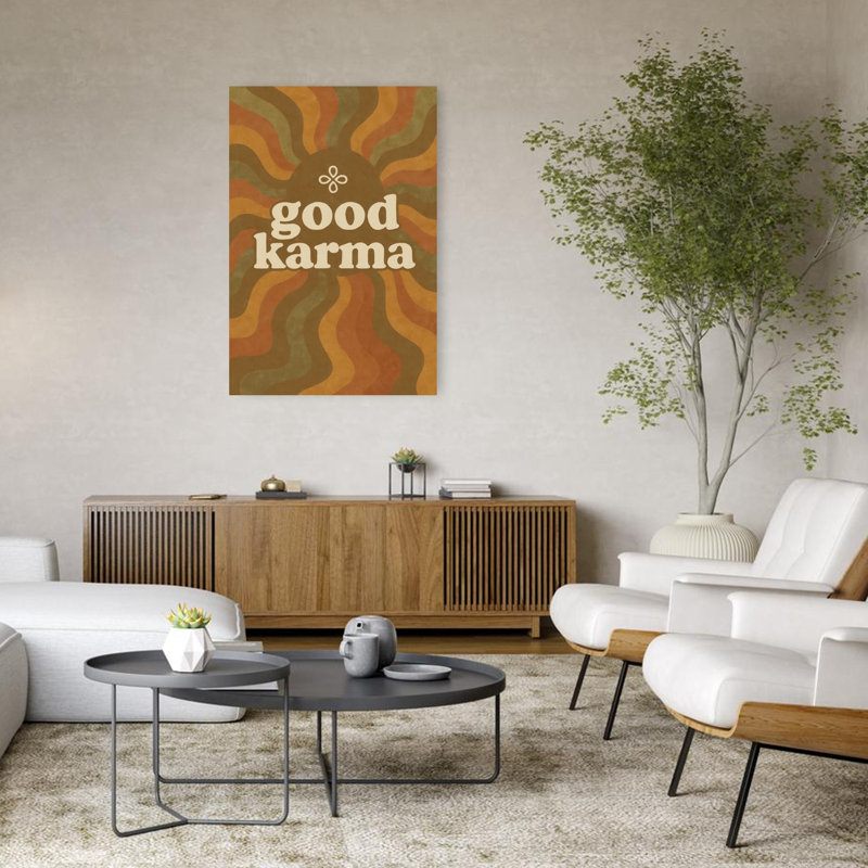 «Karma Waves», impression rétro d'art mural rétro, 48" H x 32" W