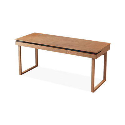 Brown Rectangular Solid Wood with 3 drawers writing desk