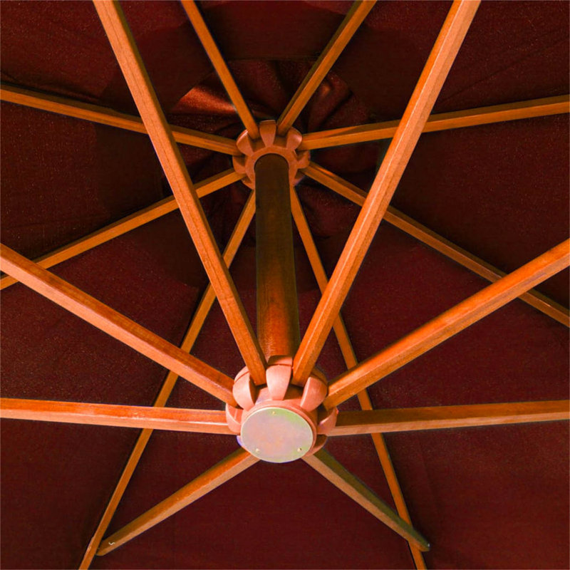 Elin 350 cm W X 350 cm D Octagonal Cantilever Parasol with Crank Lift, Brown