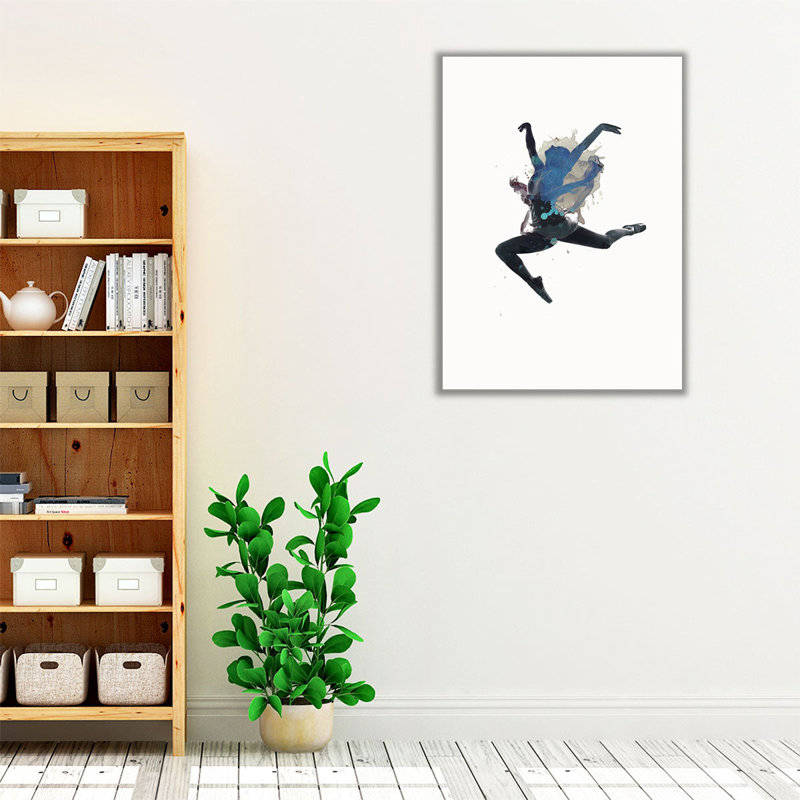 Ballerine flottante - reproduction d'art sur toile, H 60 po x l 45 po