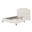 Grand lit tapissier avec tête de lit en velours, sans sommier, bois massif, capacité de poids de 600 lb-1275001687-1275001686