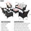 Mobilier d'extérieur en osier 7 pièces incluant canapé, chaise simple et pied-70367779-70367777