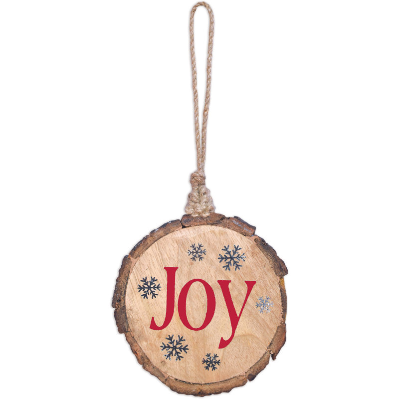 Ornement en bois Joy - ensemble de 4