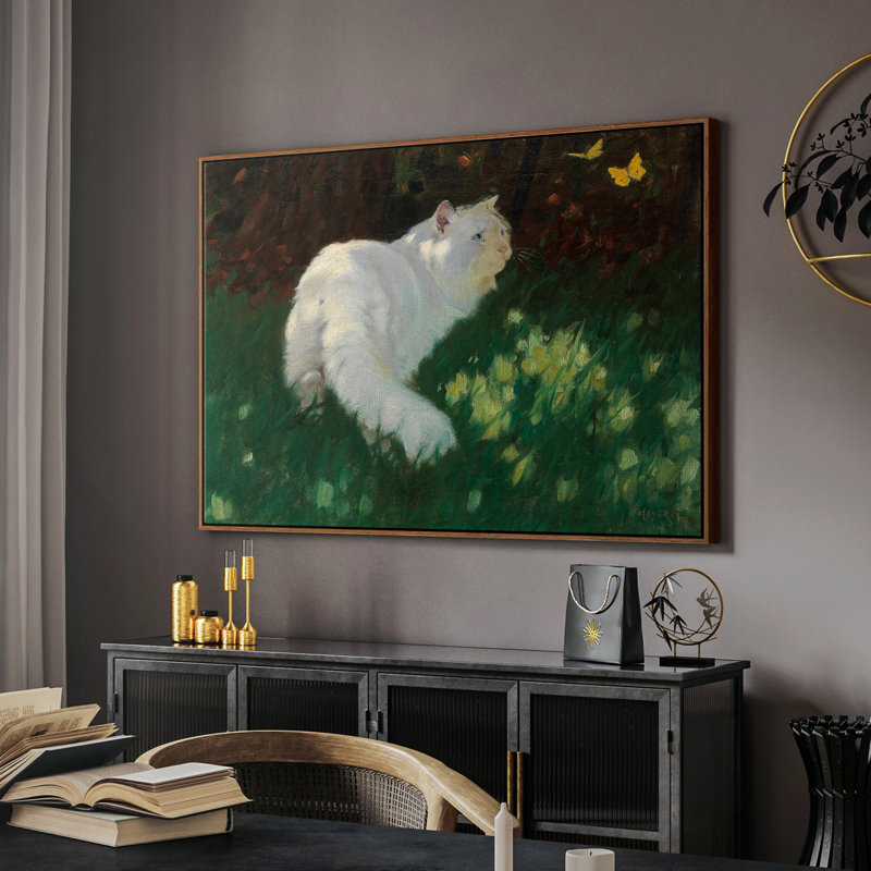 "Vintage Animal - XXXVIII" sur toile, Toile encadrée noyer flottant, H 25 po x l 37 po x P 2 po