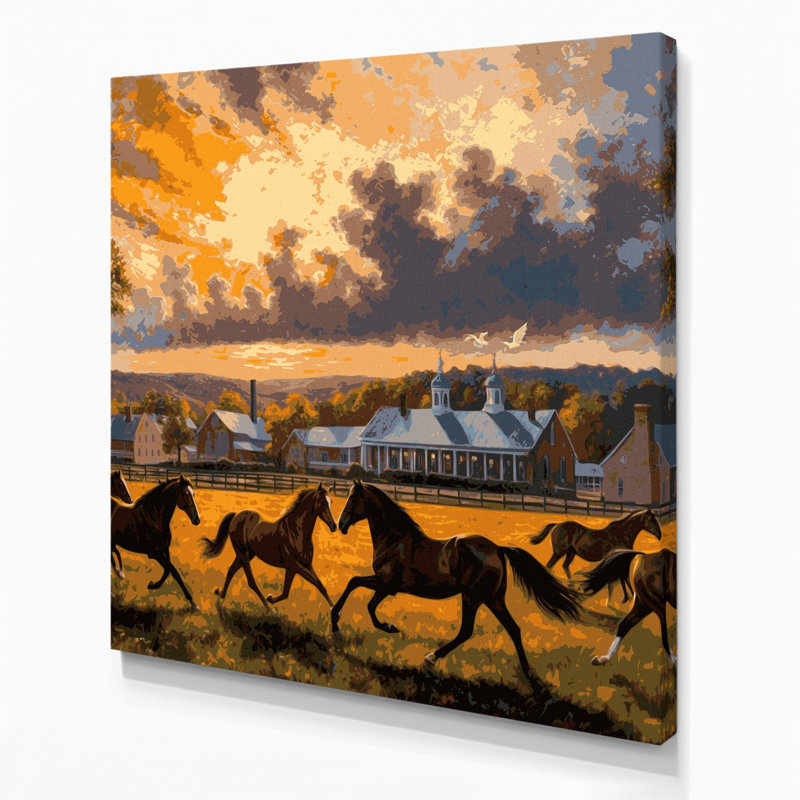 Art mural sur toile brune «USA State Kentucky», H 32 po x l 32 po