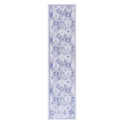 Tapis de couverture de tapis bleu 2 pi 6 po x 10 pi lavable, à poils courts, antidérapant, antidérapant, pliable, idéal pour le salon, la chambre à coucher, la cuisine, la salle à manger et les revêtements de sol pour animaux de compagnie