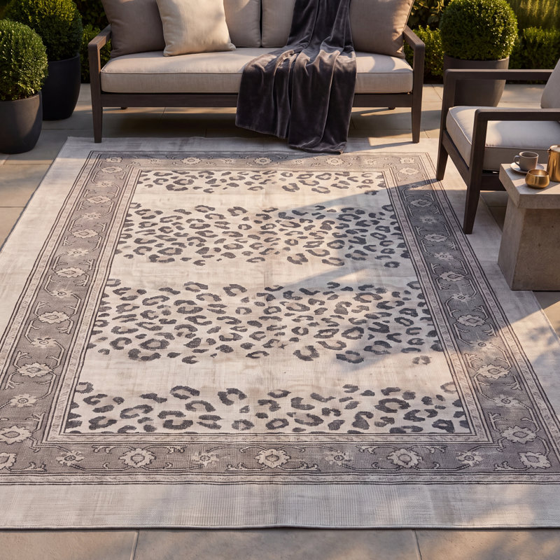 Tapis Ankerite à motifs animaux, gris, ivoire, beige et noir, antidérapant, à poils courts, pour intérieur et extérieur, adapté aux animaux domestiques, salon, chambre, salle à manger, entrée, couloir, bureau, lavable