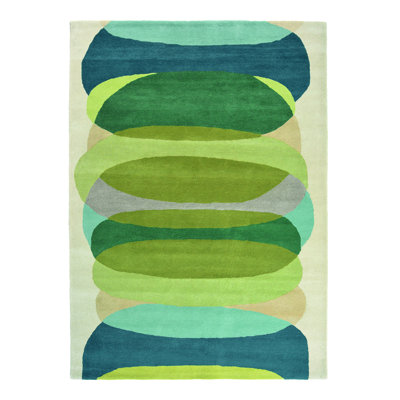 Elliptic Hand Woven Wool Striped Area Rug