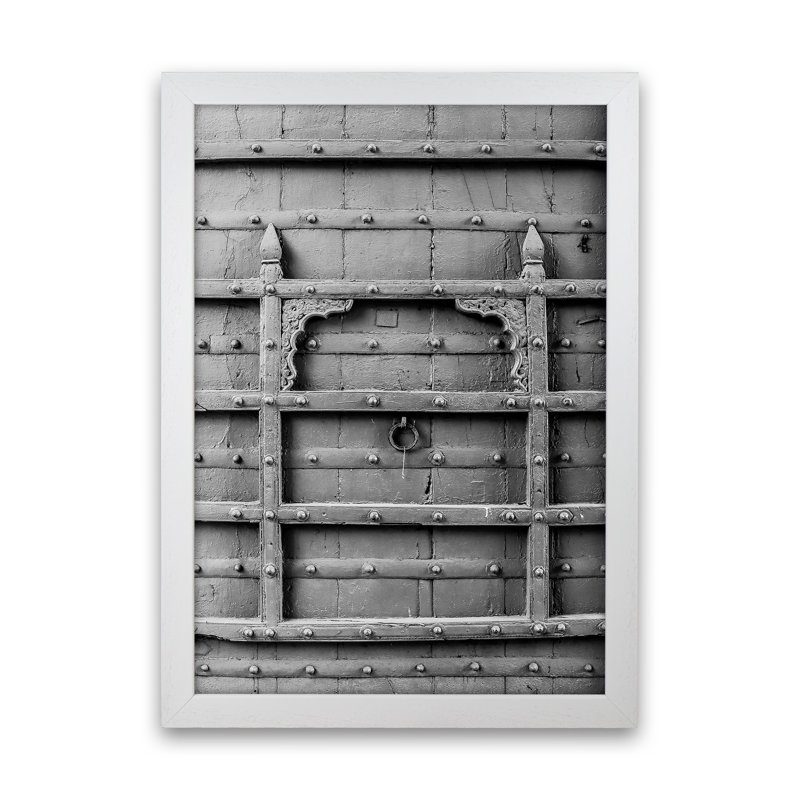 Door 1 Piece Wall Art, 46cm H x 34cm W x 3cm D, White Framed
