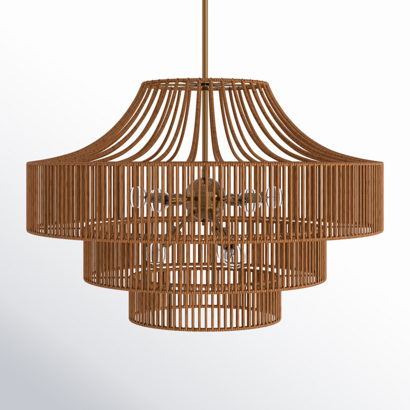 8-Light Outdoor Rattan Chandelier - Savoy House
