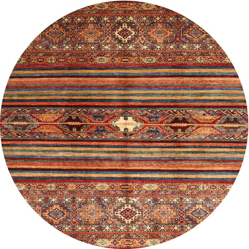 Tapis brun Southwestern, Rond 8 pi