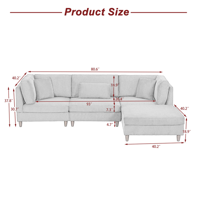 Seemab Modular Corner Sofa, Hunter Green